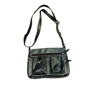 relic faux black leather crossbody purse